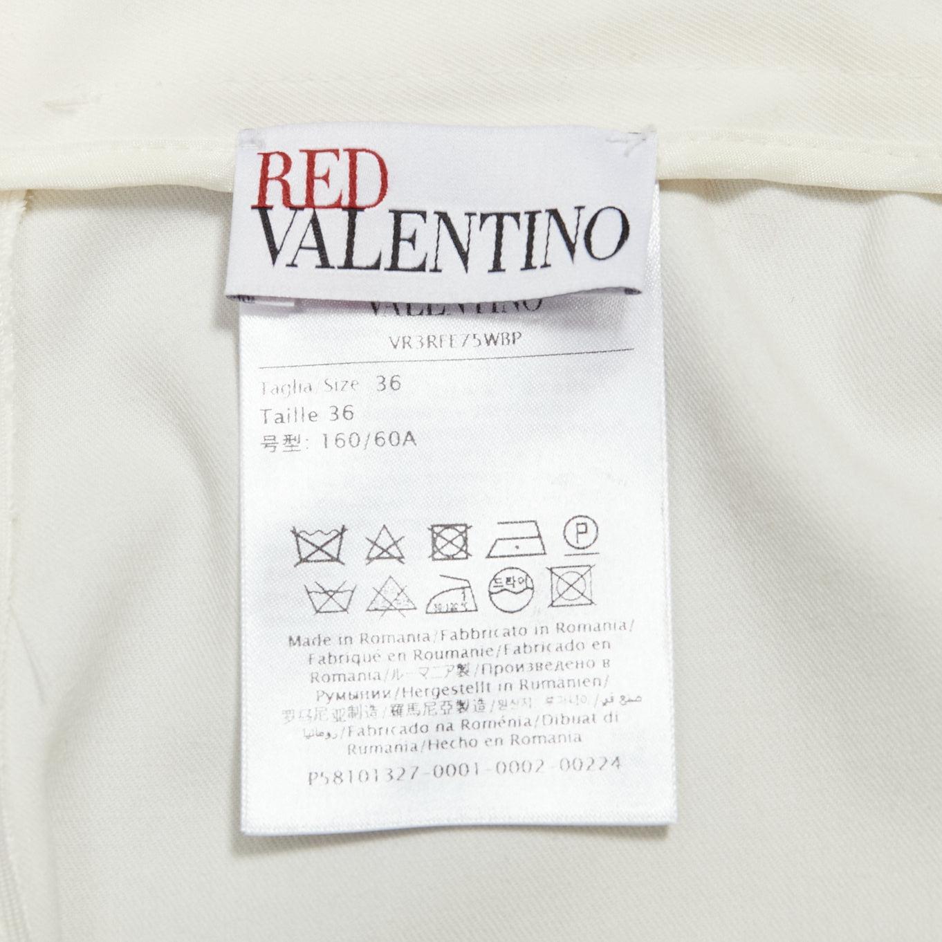 RED VALENTINO cream ribbon bow detail pockets wide shorts IT36 XXS For Sale 4