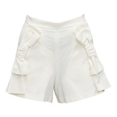 RED VALENTINO crema lazo detalle bolsillos pantalones cortos anchos IT36 XXS