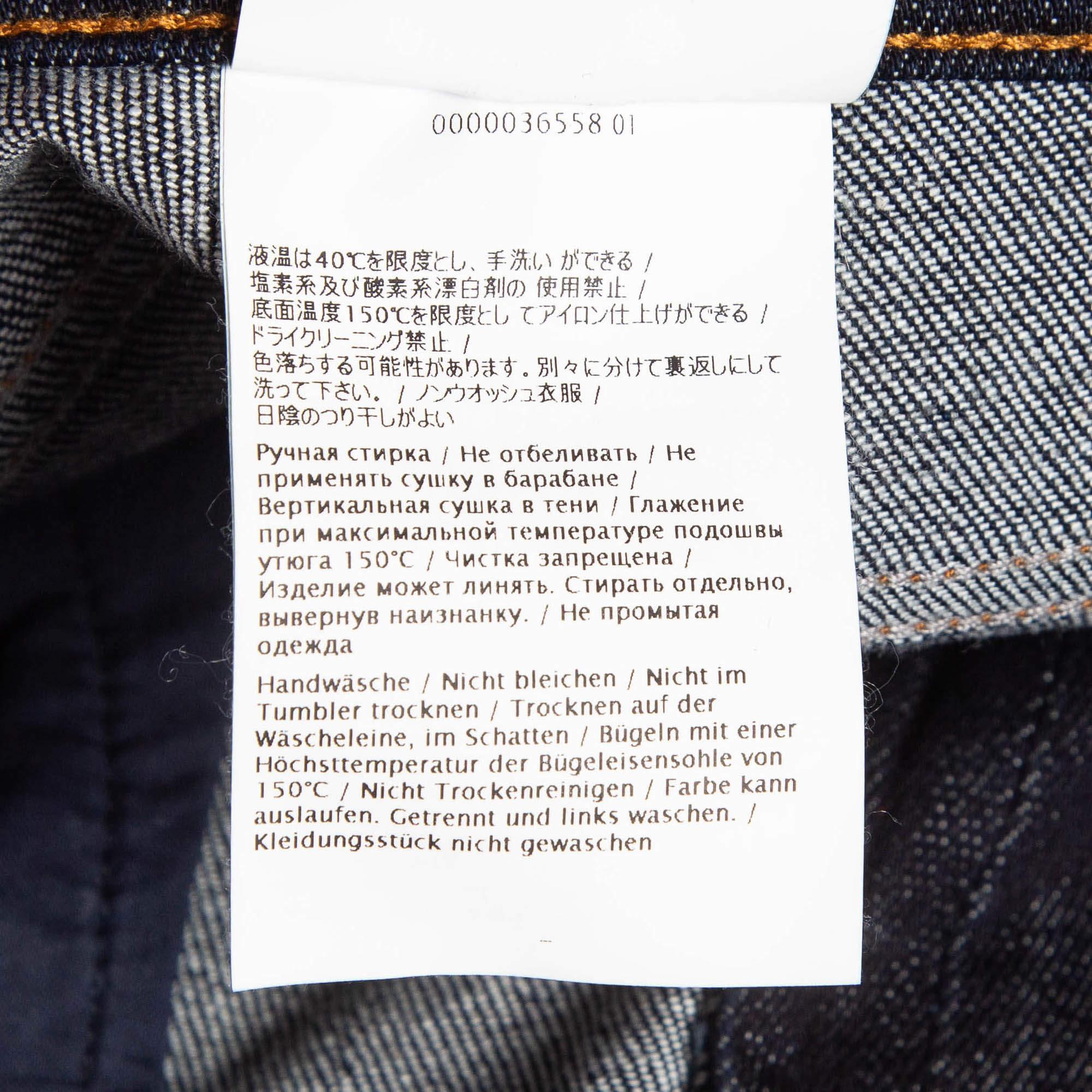RED Valentino Dark Blue Denim Fringed Shorts S For Sale 2