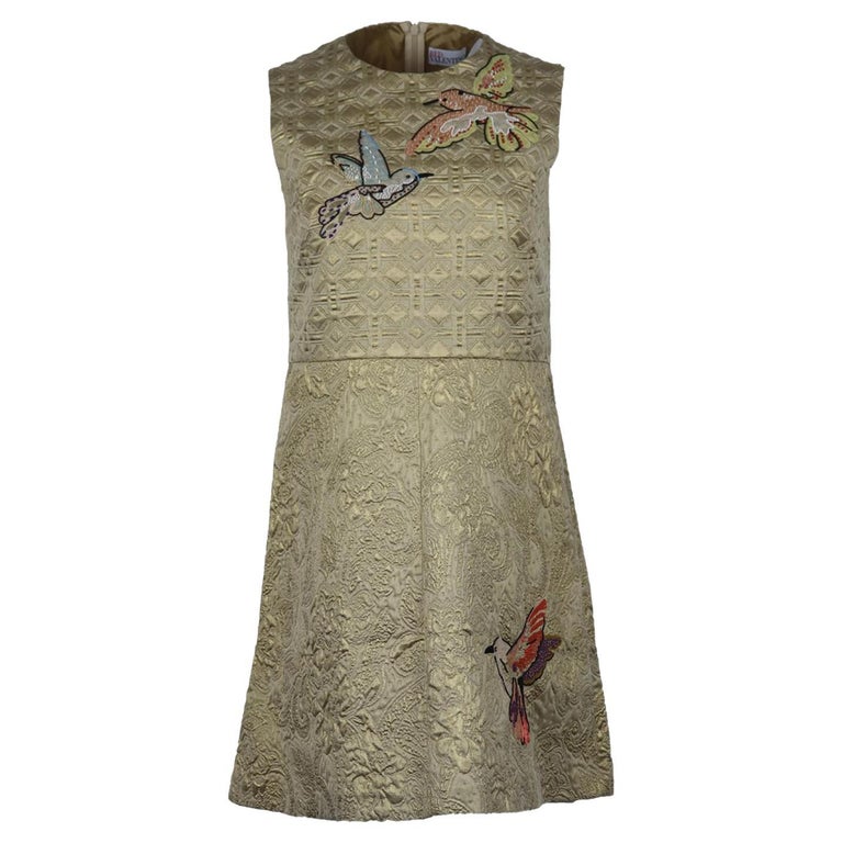 Red Valentino Embroidered Jacquard Mini Dress It 42 Uk 10 For Sale at