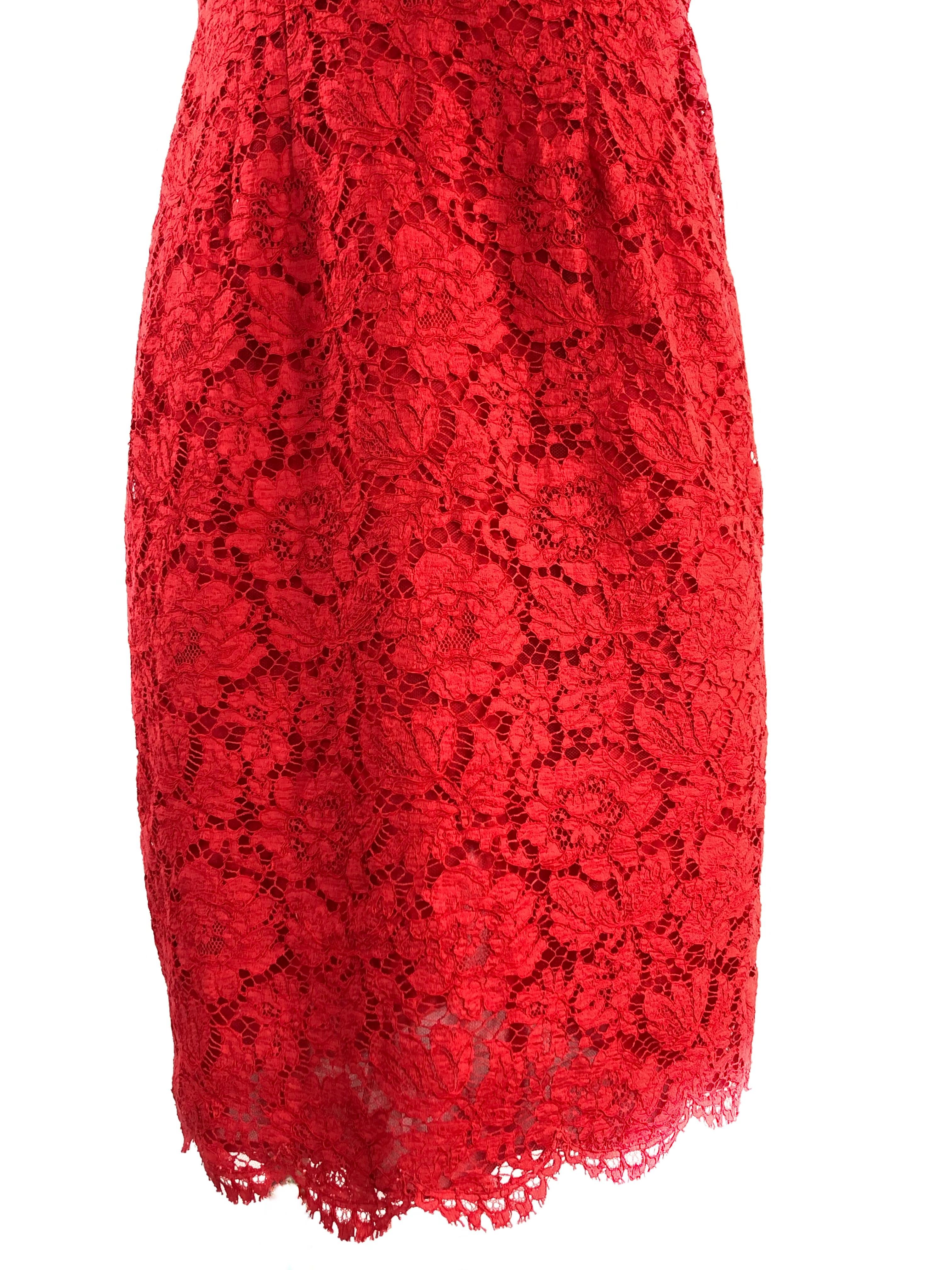 valentino red lace dress