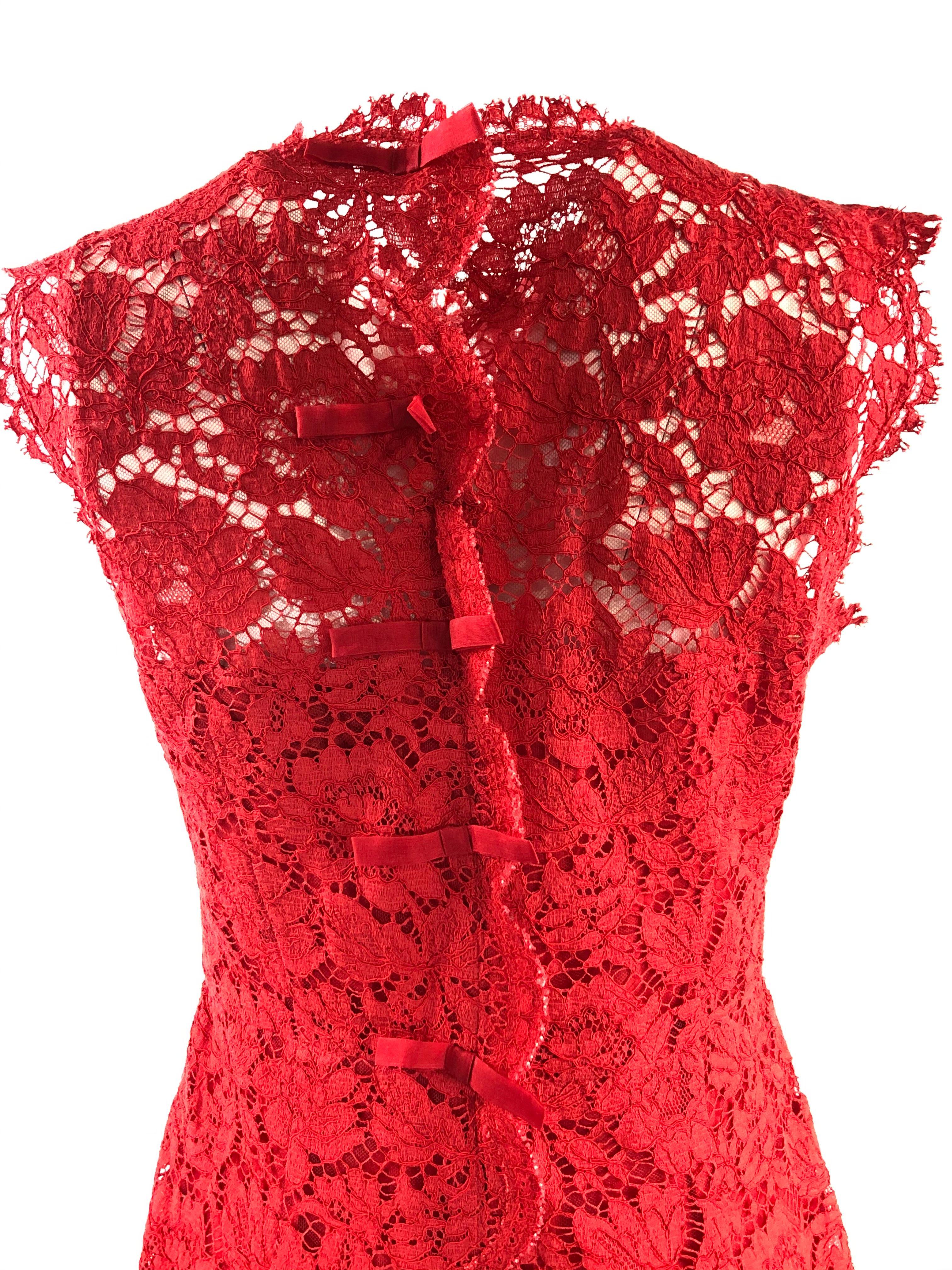 lace red valentino dress