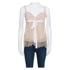 Red Valentino Floral Print Lace Overlay Camisole M