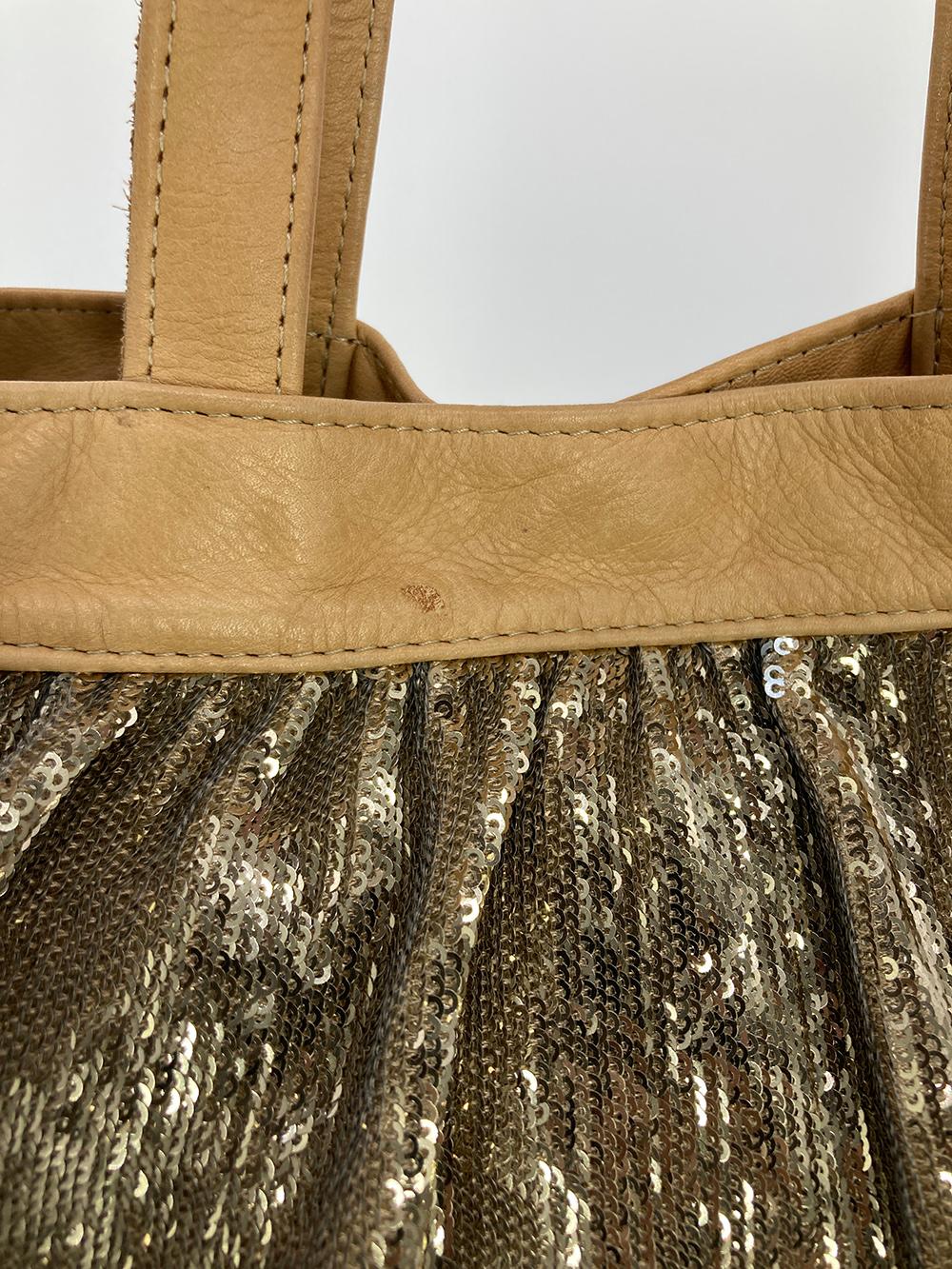  Red Valentino Gold Sequin Ruffle Tote For Sale 3