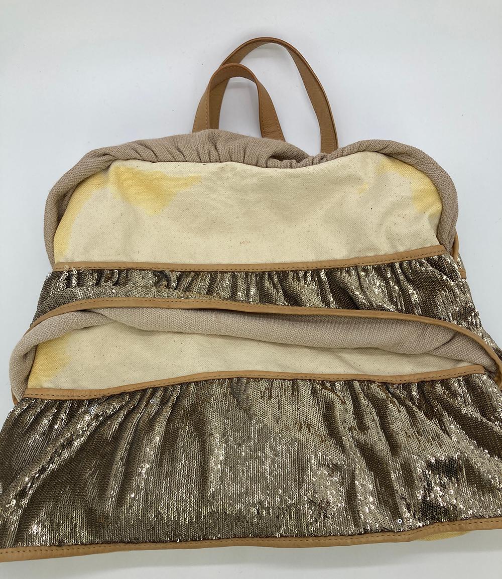  Red Valentino Gold Sequin Ruffle Tote For Sale 9