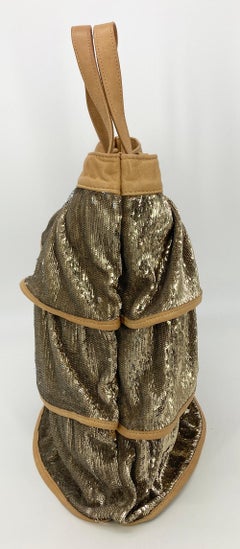 Red Valentino Gold Sequin Ruffle Tote