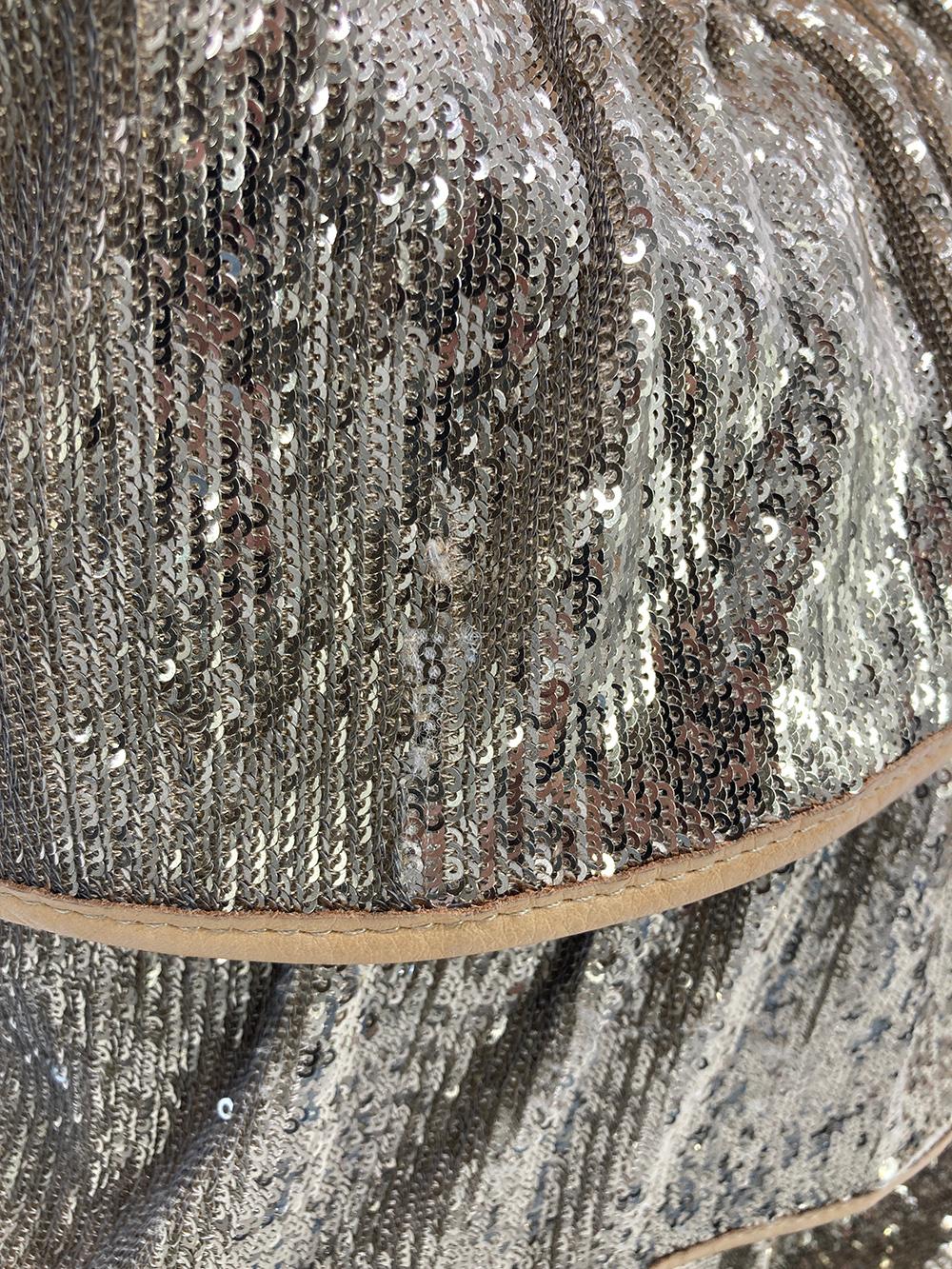  Red Valentino Gold Sequin Ruffle Tote For Sale 1