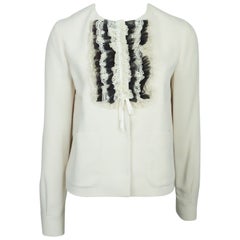 Red Valentino Ivory w/ Black and Ivory Lace - 42