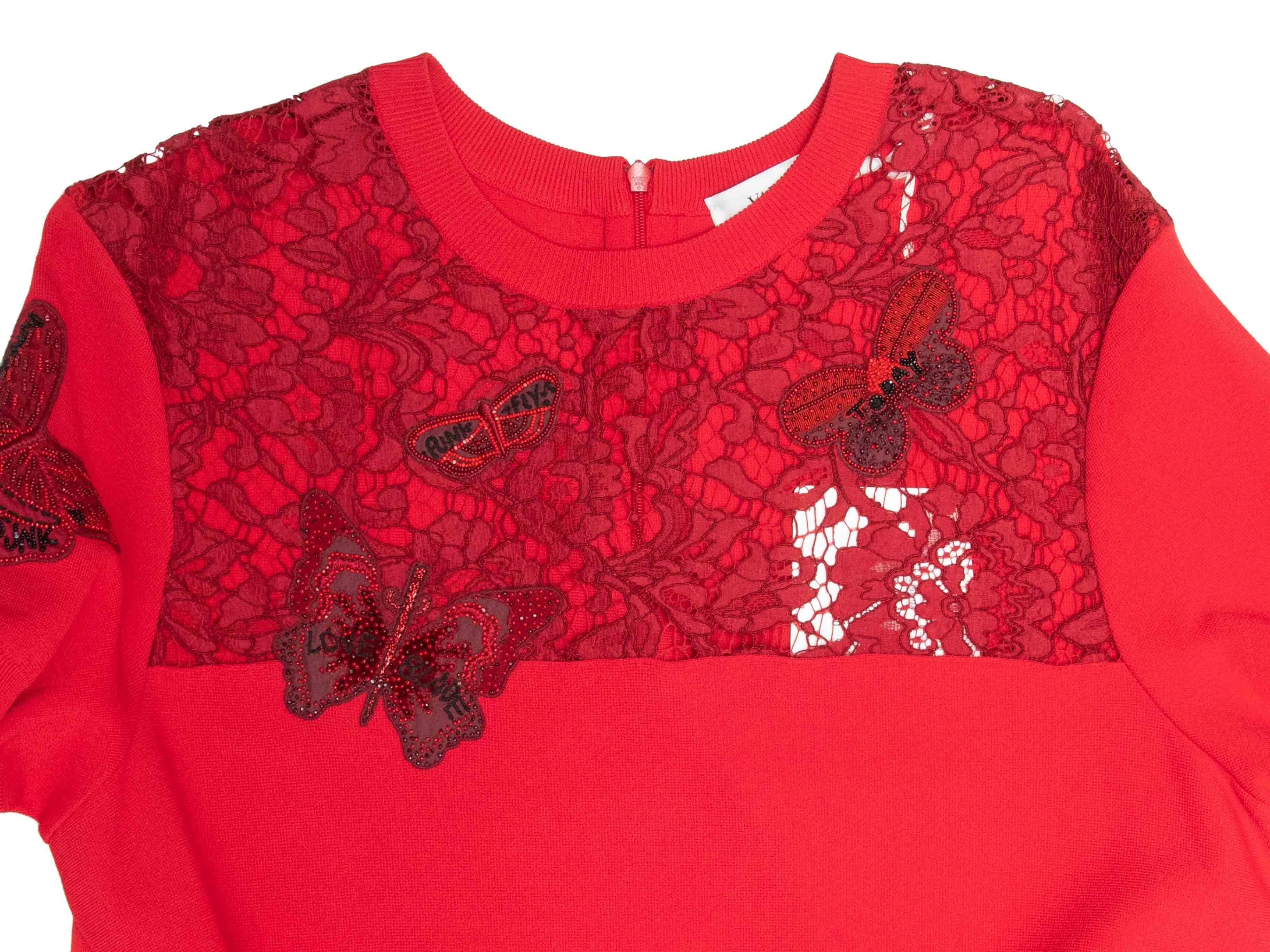 Donna Red Valentino - Vestito con motivo a farfalla in pizzo - taglia US L. in vendita