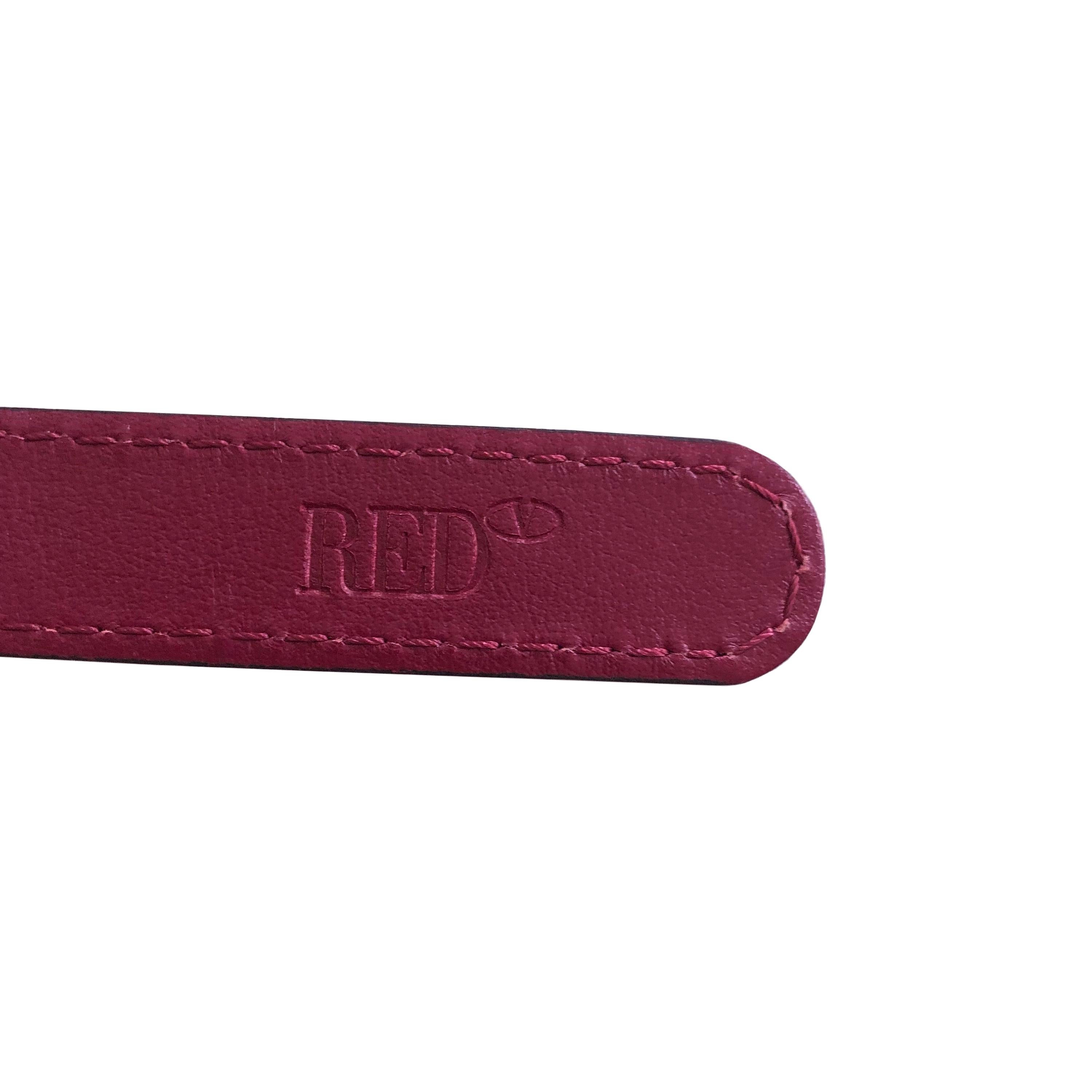 Valentino - Cintura in pelle - Rosso scuro + borchie in ottone - Nuova con etichetta in vendita 1