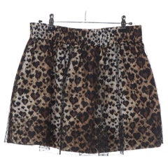 Red Valentino Léopard Mesh Skirt Black × Brown