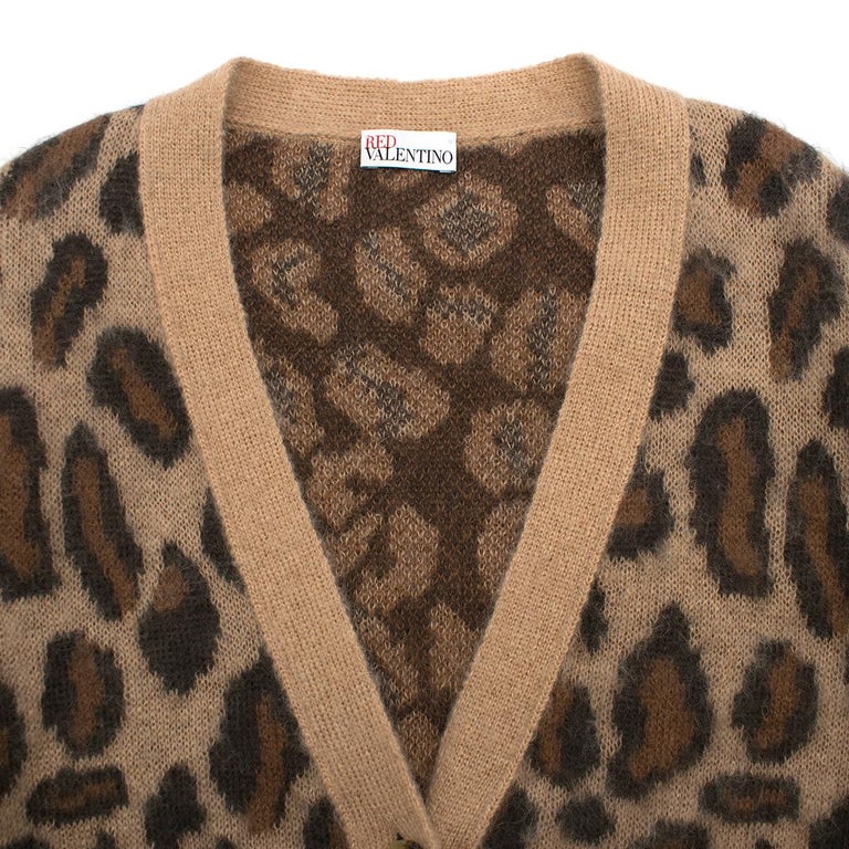 Red Valentino Leopard Print Knit Cardigan XS at 1stDibs