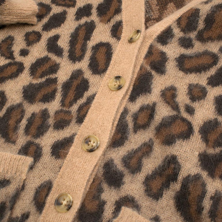 Red Valentino Leopard Print Knit Cardigan XS at 1stDibs