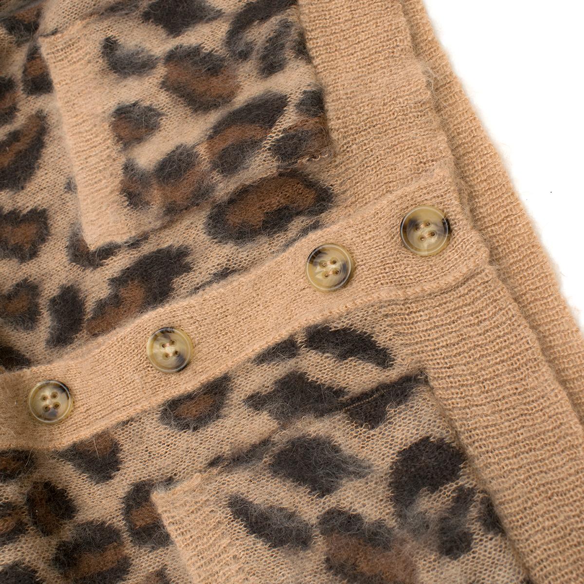 Red Valentino Leopard Print Knit Cardigan XS In Excellent Condition In London, GB