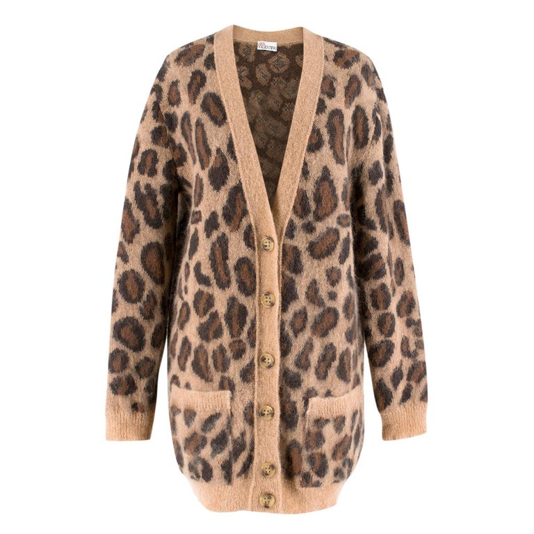 Red Valentino Leopard Print Knit Cardigan XS at 1stDibs