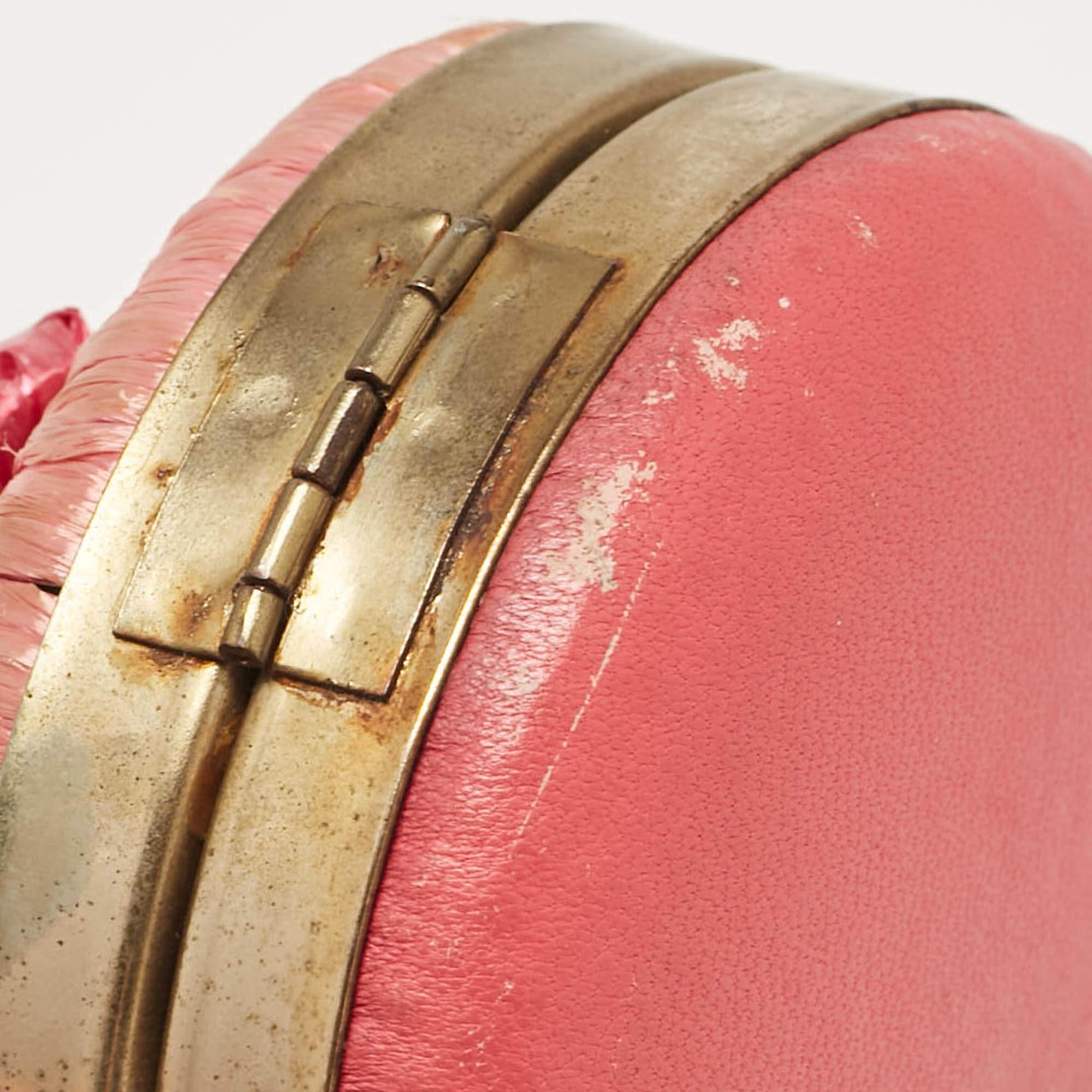RED Valentino Multicolor Straw and Leather Daisy Round Chain Purse For Sale 1