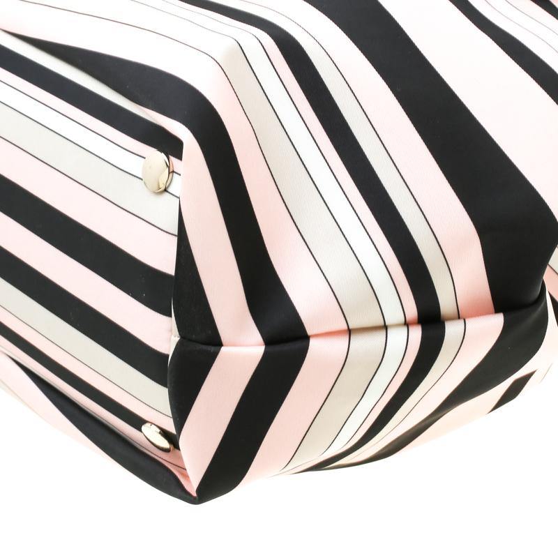 RED Valentino Multicolor Striped Bow Fabric Frame Satchel 5