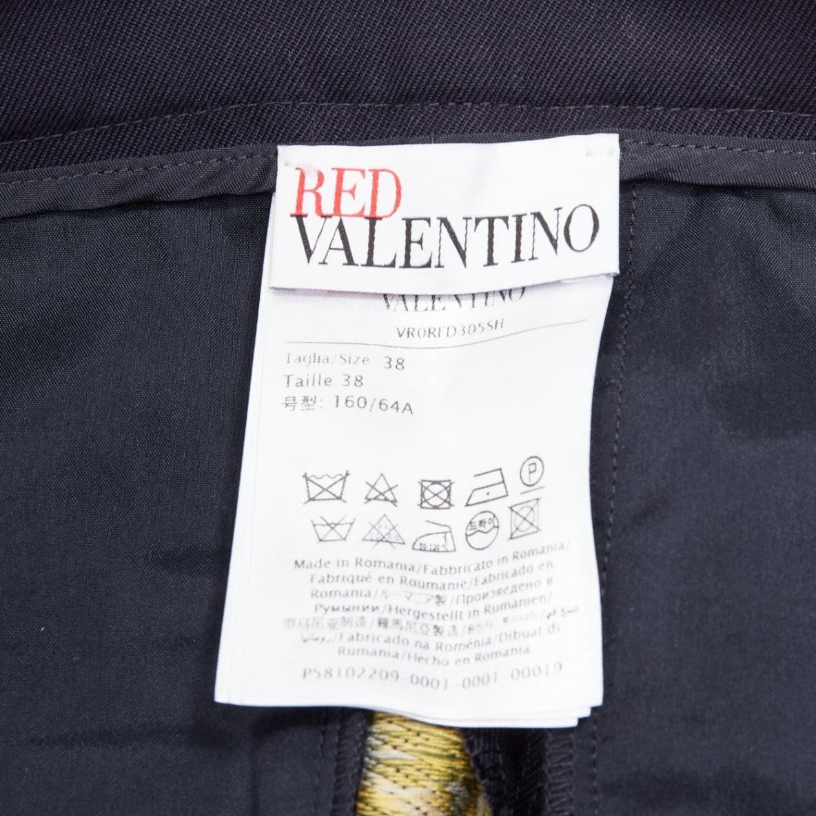 RED VALENTINO navy cotton daisy floral print high waisted shorts IT36 S For Sale 4