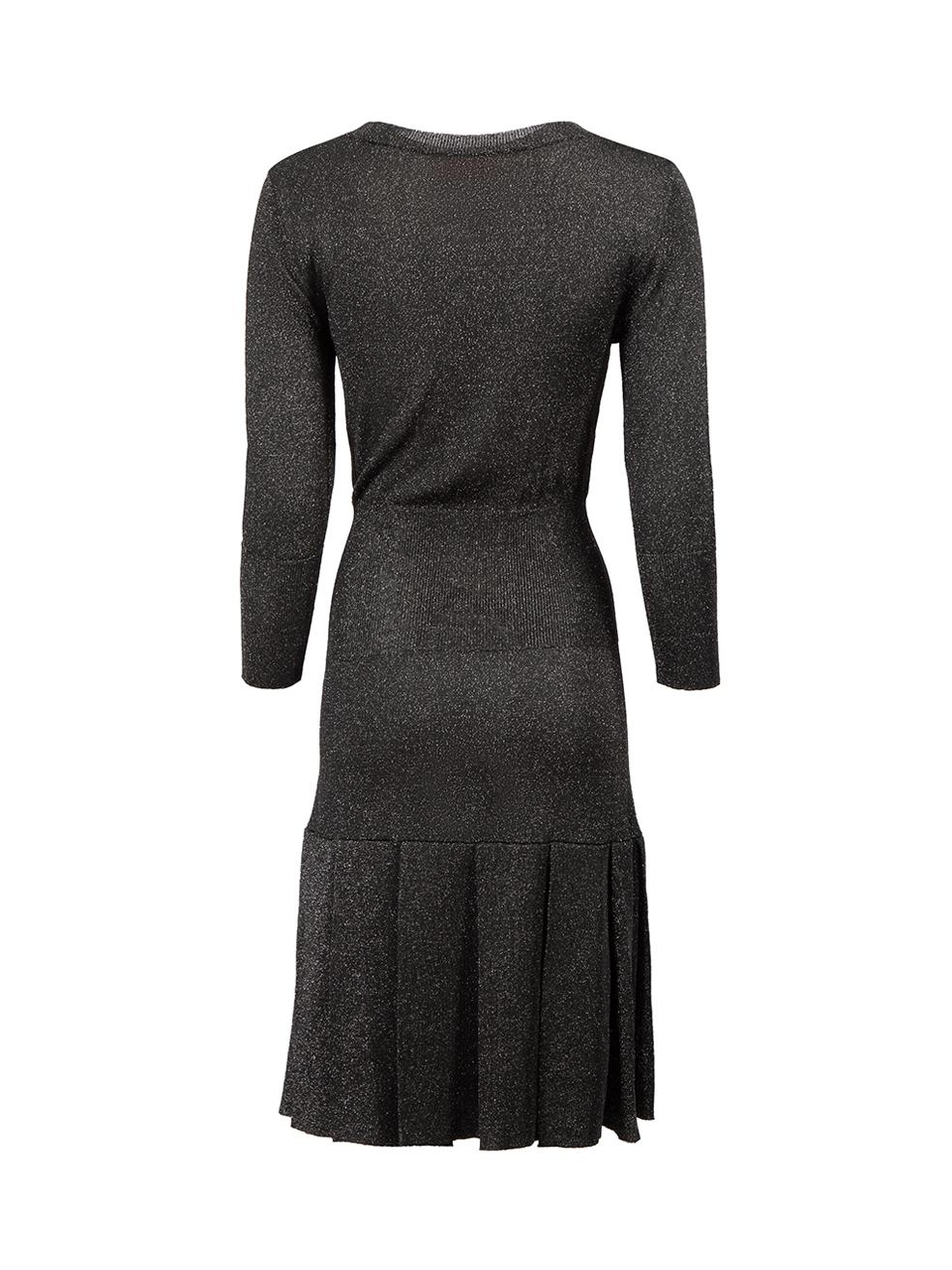 Vivienne Westwood Red Label Black Glitter Jersey Knee Length Dress Size L In Good Condition For Sale In London, GB