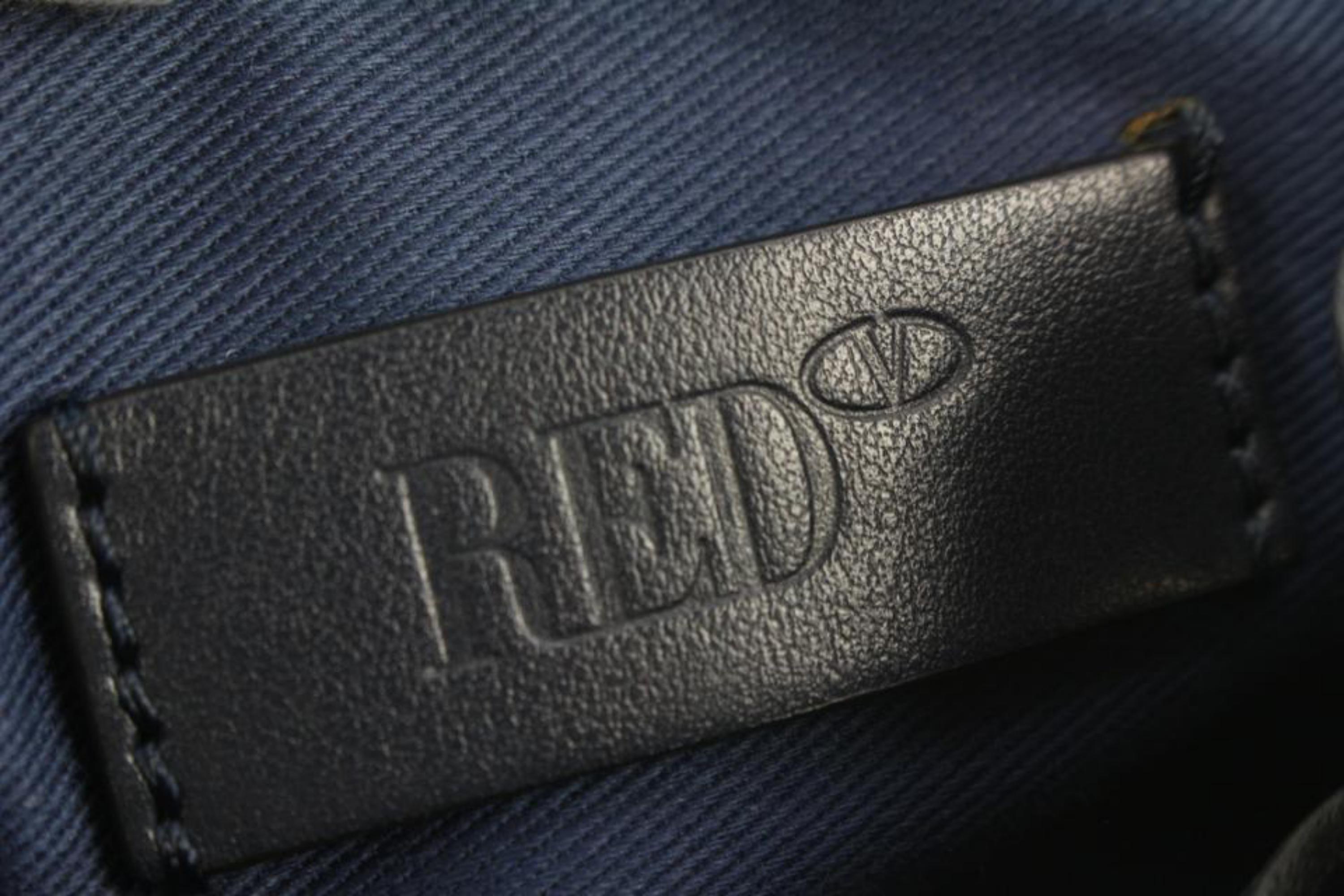 Gris Valentino - Mini sac à dos étoilé en cuir rouge marine 113re49 en vente