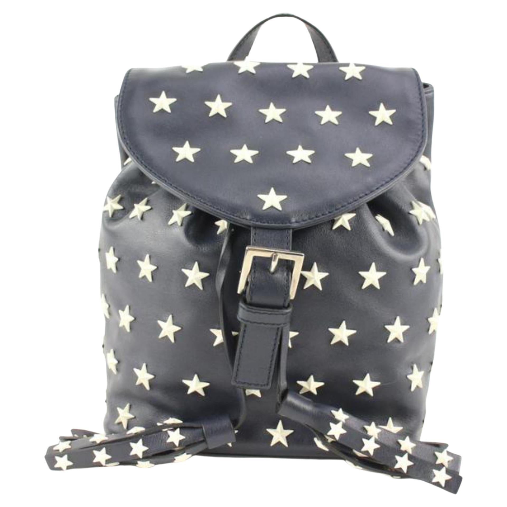 Red Valentino Navy Leather Star Mini Backpack 113re49 For Sale