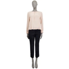 RED VALENTINO nude pink silk BOW DETAILS Blouse Shirt 42 M