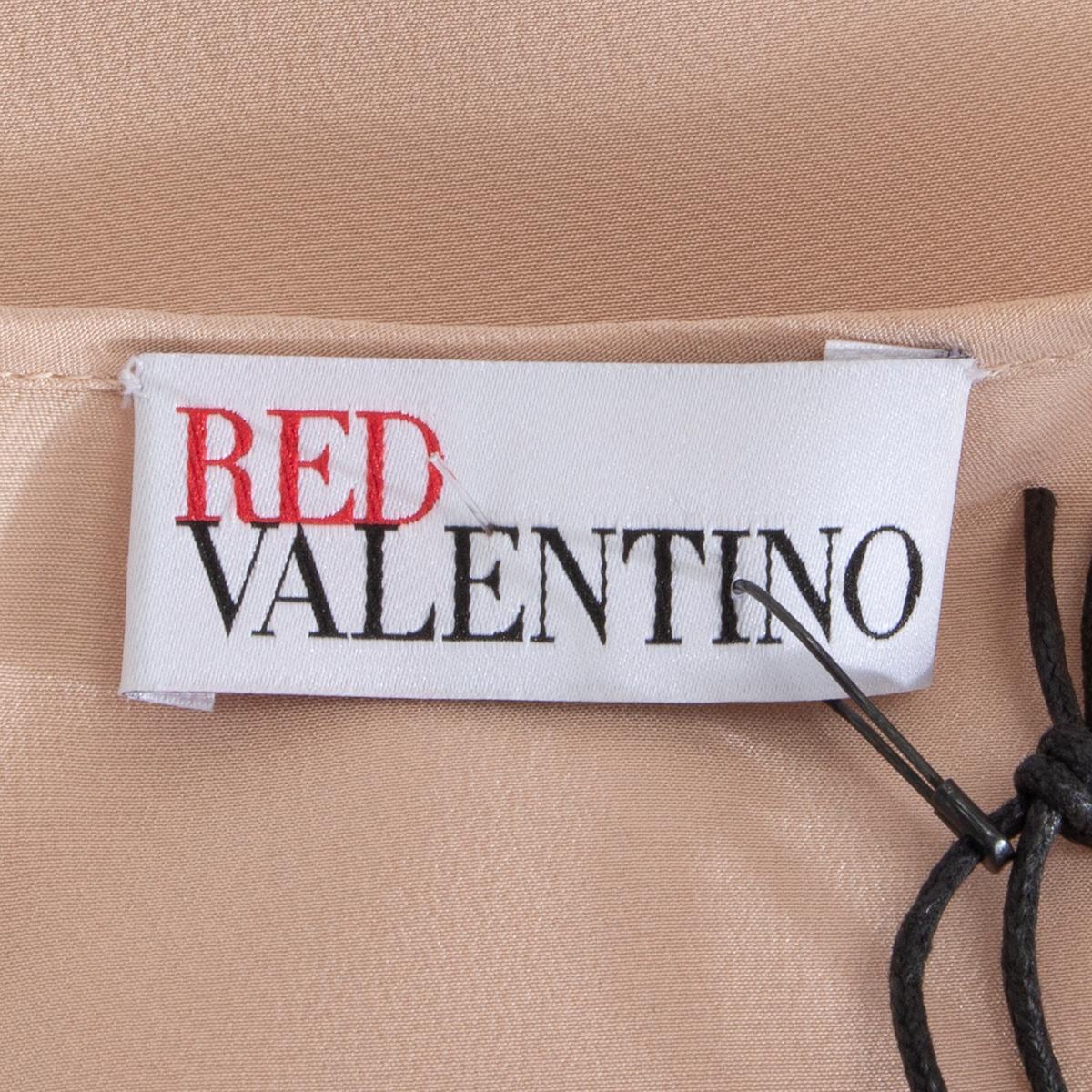 Beige RED VALENTINO nude pink silk BOW DETAILS Blouse Shirt 42 M