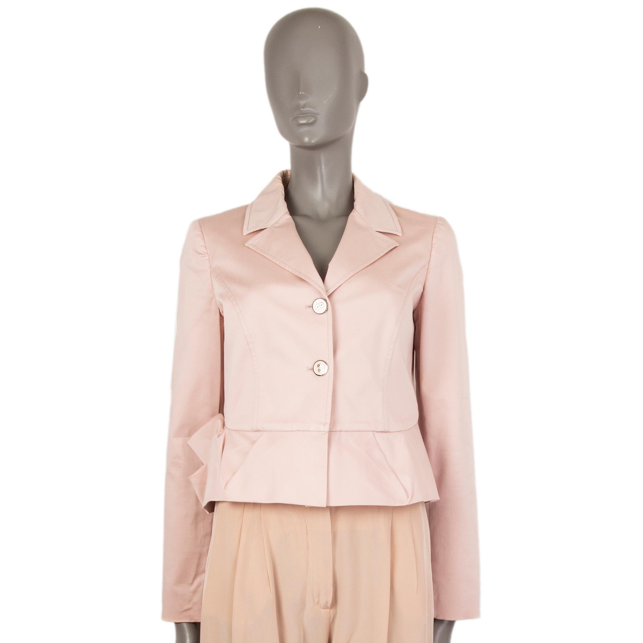 Women's RED VALENTINO pale pink cotton CROPPED FLUTE Jacket 42 M