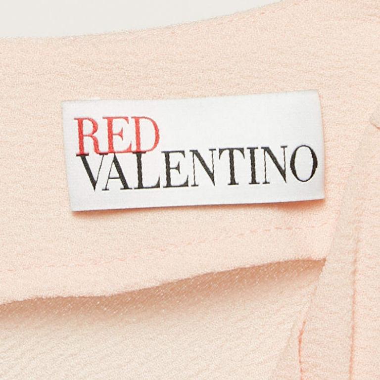 Donna RED Valentino Top con maniche a sbuffo in crepe testurizzato arancione XXL in vendita