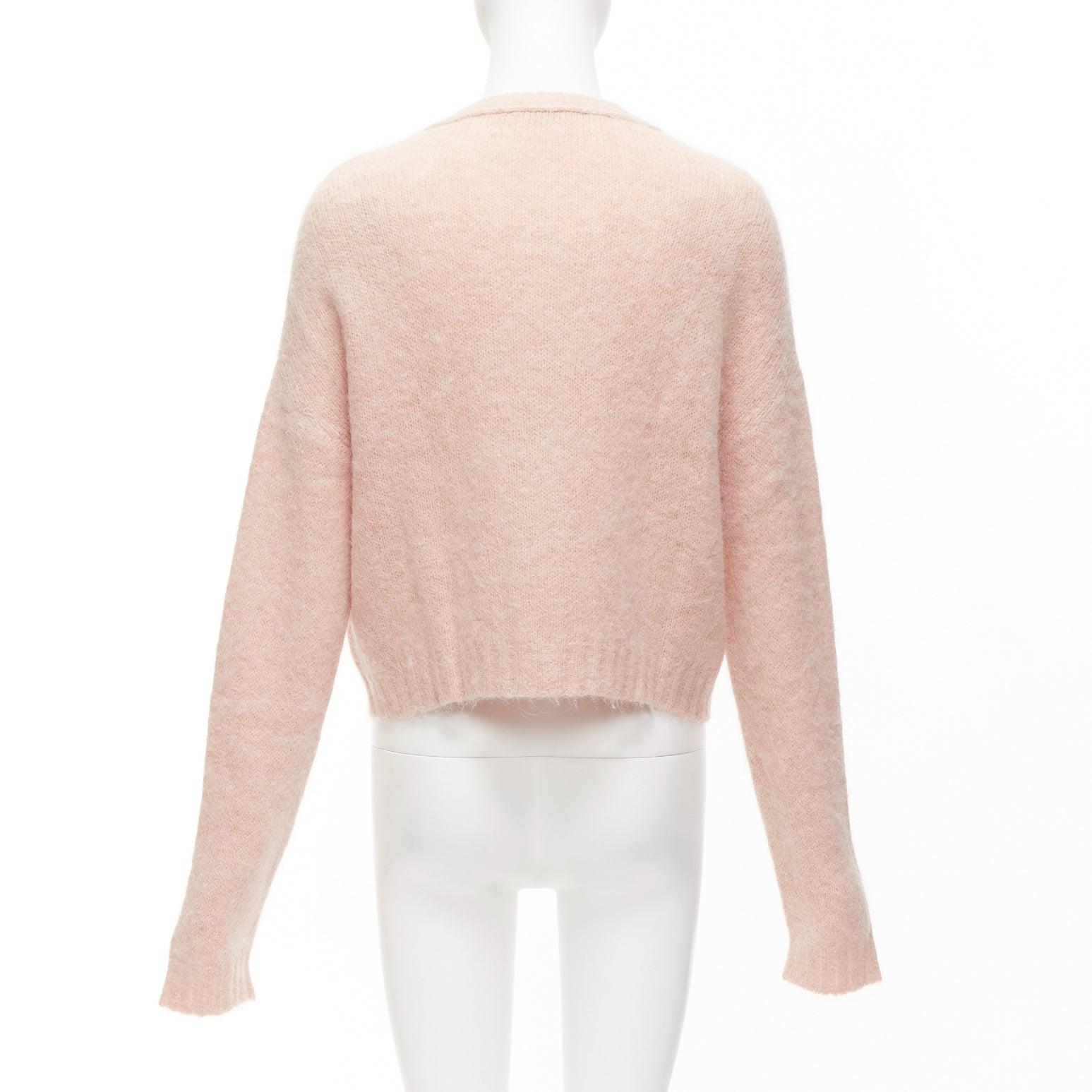 RED VALENTINO pink alpaca blend horn button cardigan sweater XS For Sale 3