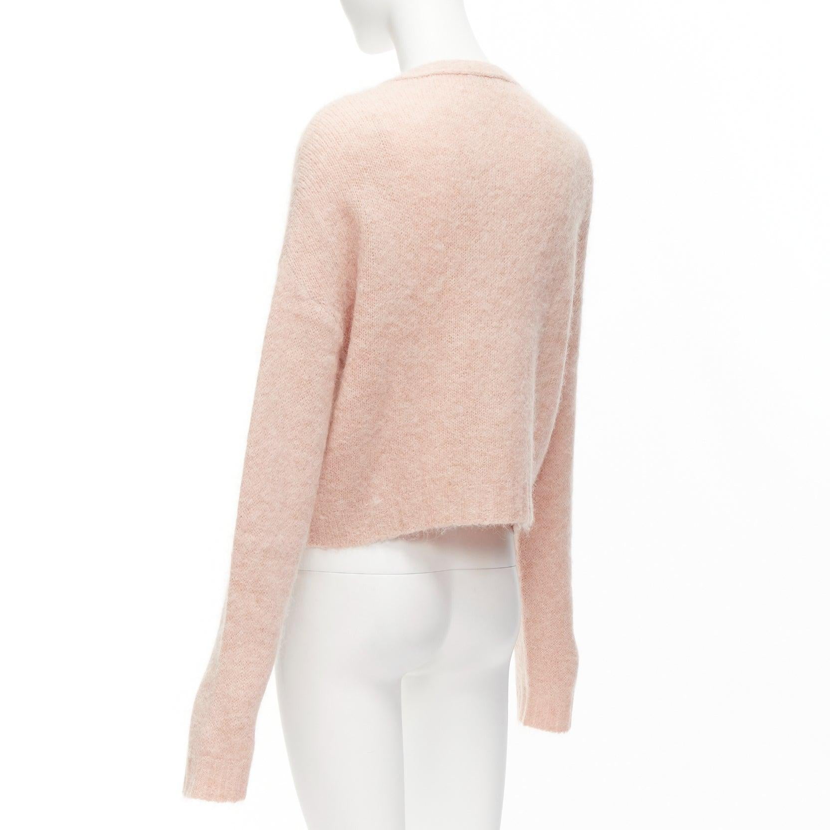 RED VALENTINO pink alpaca blend horn button cardigan sweater XS For Sale 4