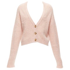 RED VALENTINO rosa Alpaka-Mischung Horn Knopf Strickjacke Pullover XS