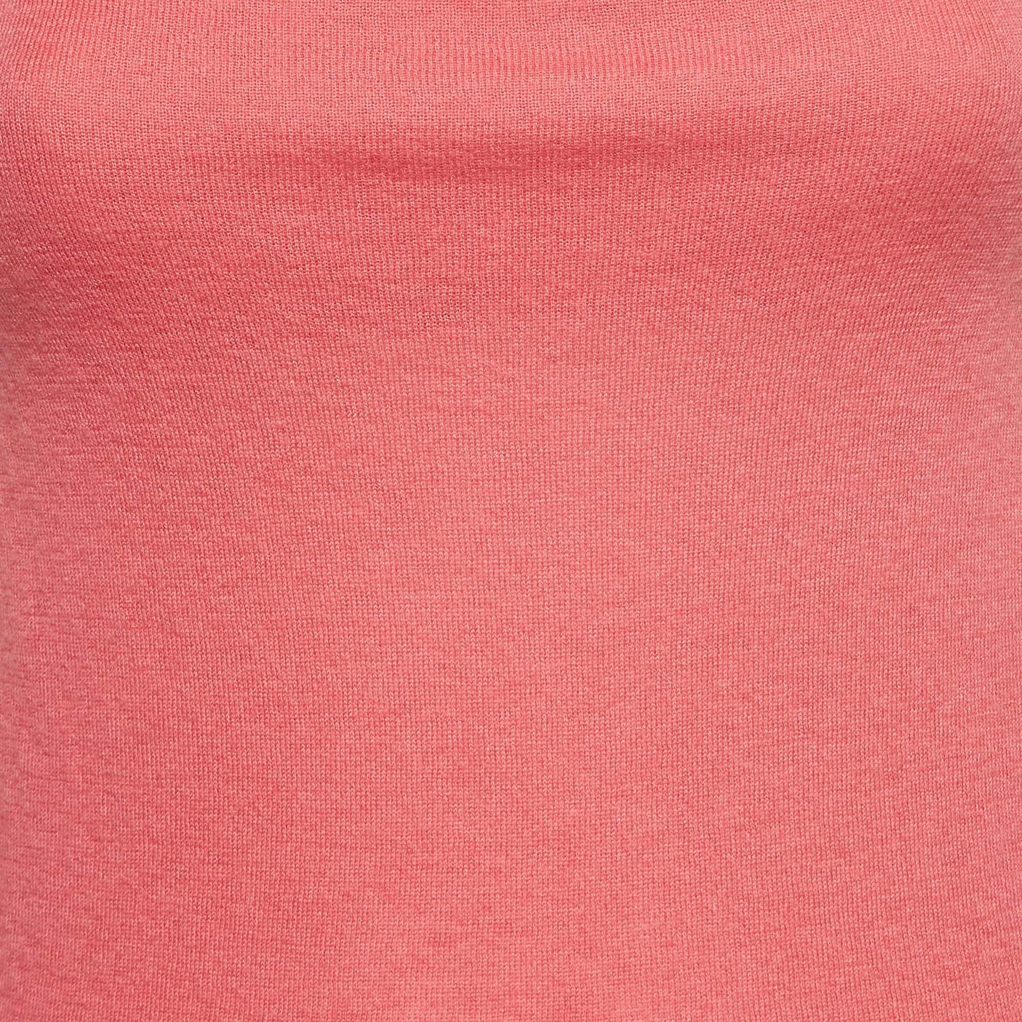Rosa M. Redly - Top a tracolla in maglia di cashmere rosa M. in vendita