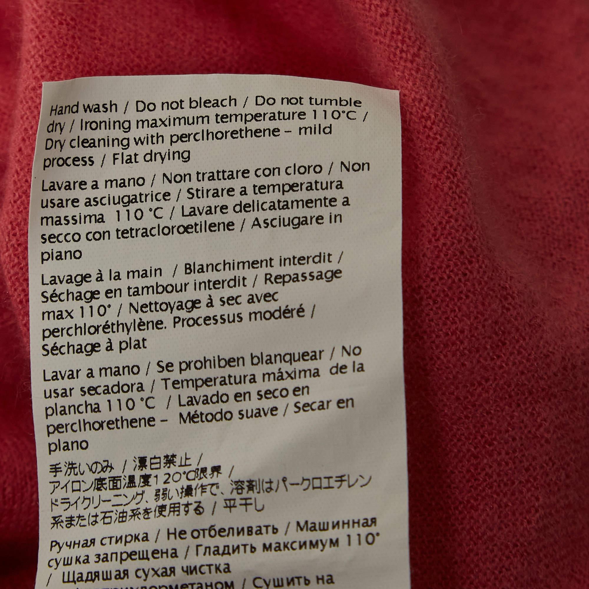 Valentino haut à bretelles en maille de cachemire rose rouge M en vente 1