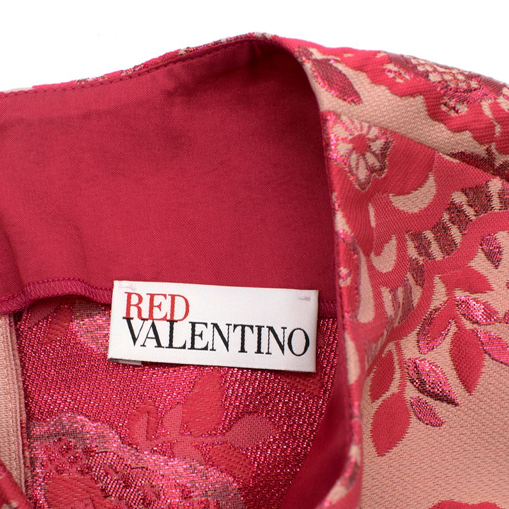 Red Valentino Pink Floral-pattern Jacquard Mini Dress XS In Excellent Condition In London, GB
