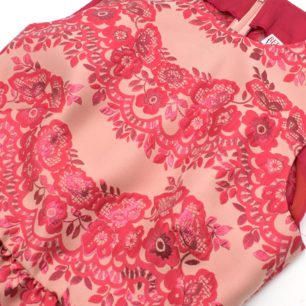 Women's or Men's Red Valentino Pink Floral-pattern Jacquard Mini Dress XS