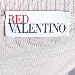 RED Valentino Pink Knit Ruffle Trimmed Button Front Fitted Cardigan L
