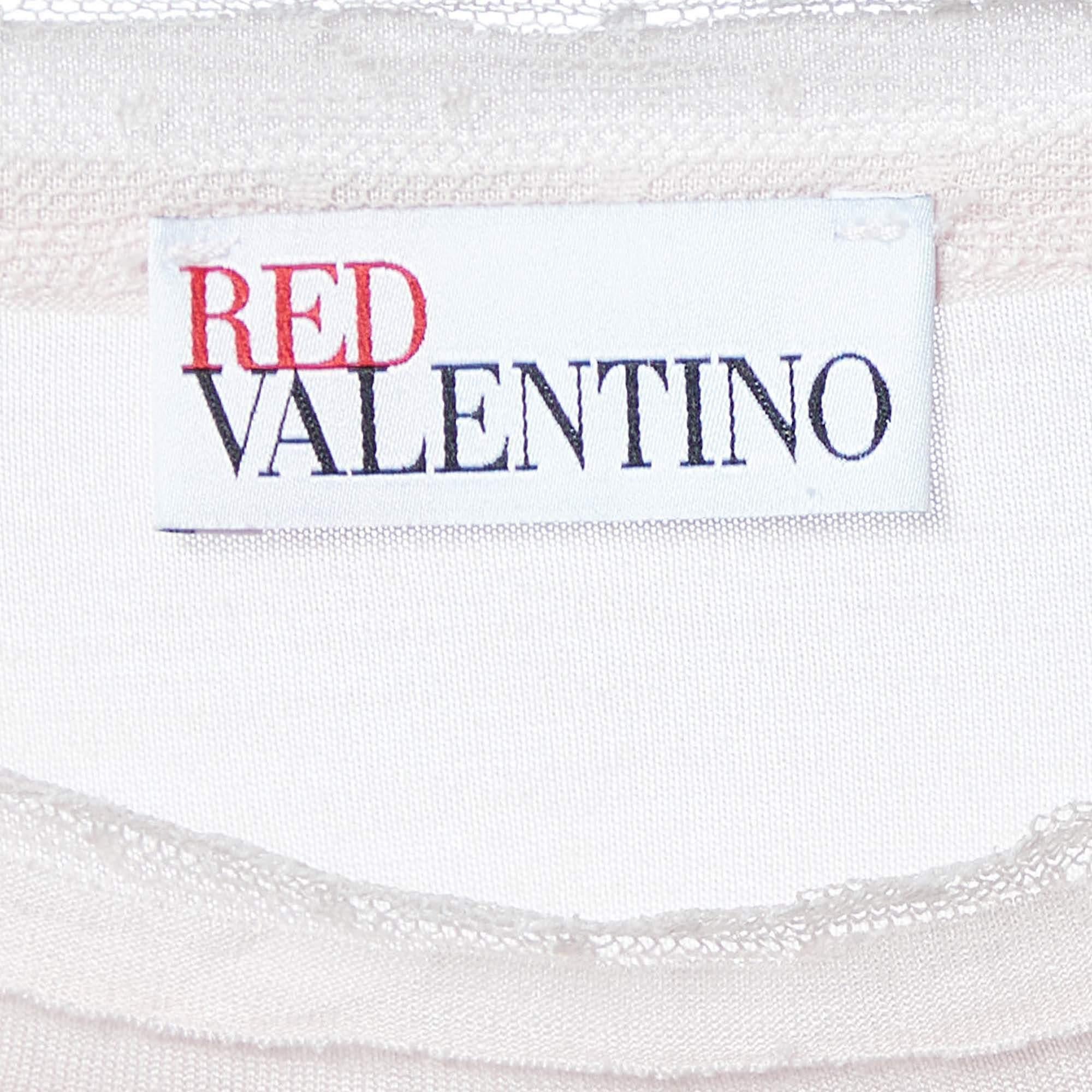 RED Valentino Camiseta de punto con mangas de tul rosa L en Excelente estado para la venta en Dubai, Al Qouz 2