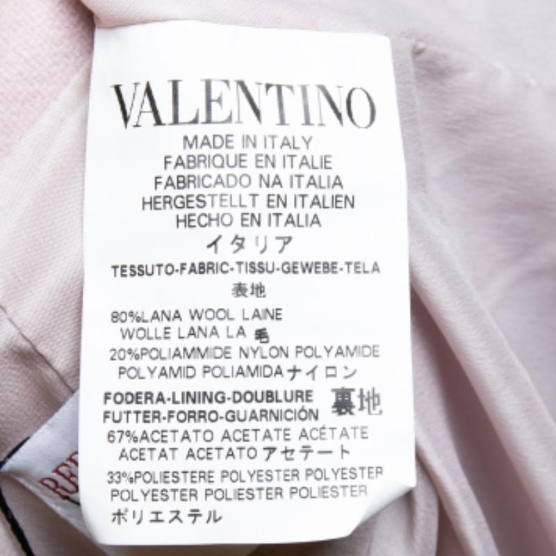 RED Valentino Pink Wool Pleated Detailed Double Breasted Belted Coat S 1