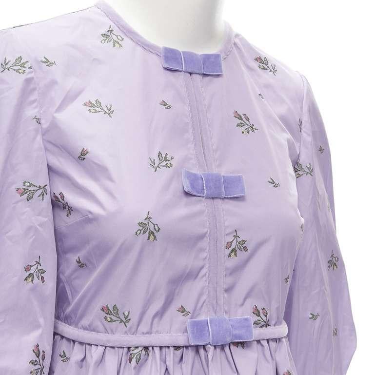 RED VALENTINO purple floral embroidery bow puff sleeve babydoll dress IT36 XS
Reference: AAWC/A00054
Brand: Red Valentino
Material: Polyester
Color: Purple
Pattern: Floral
Closure: Zip
Extra Details: Velvet bow appliqu√©. Elasticated cuff puff