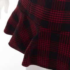 RED VALENTINO red black houndstooth checked flared mini skort IT38 XS