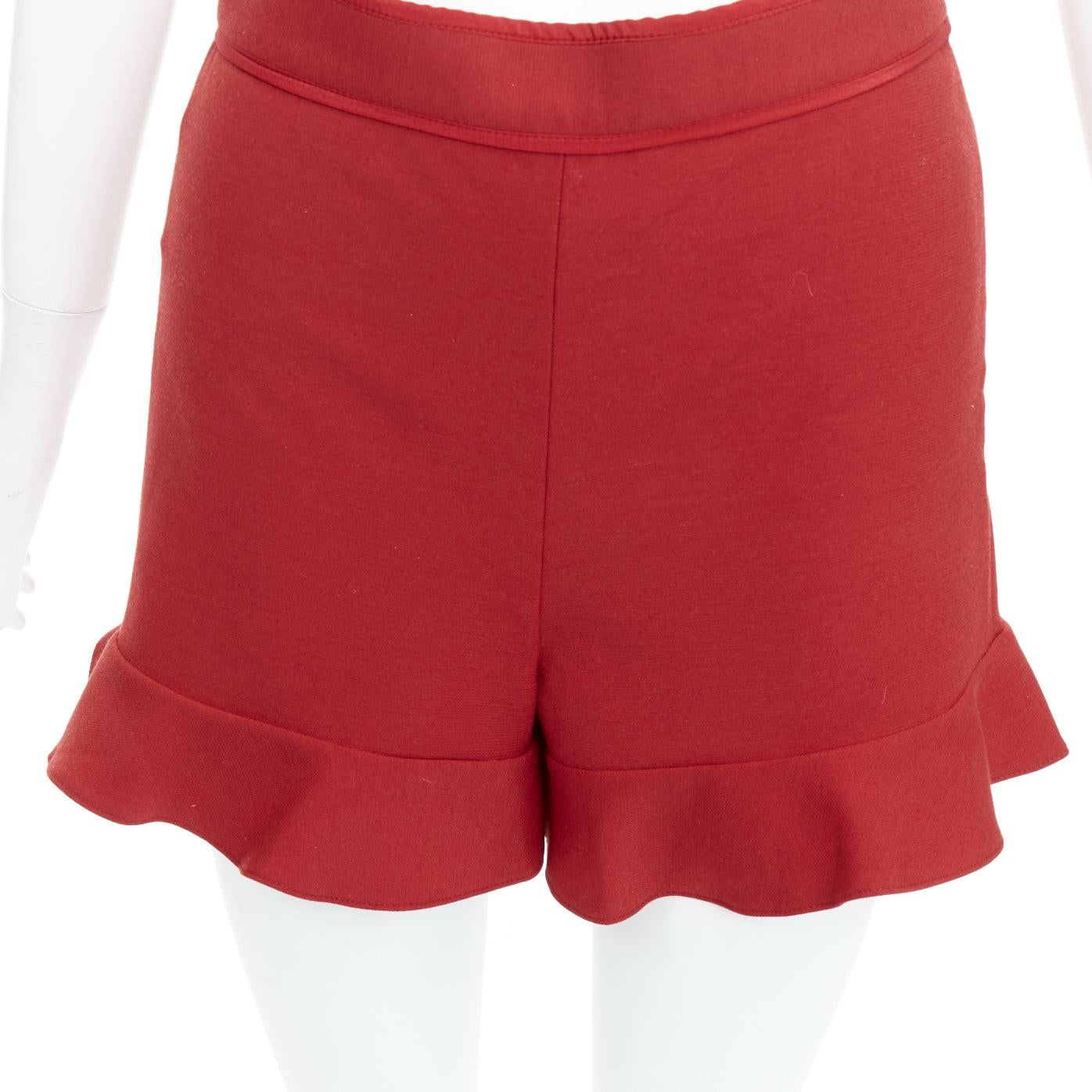 RED VALENTINO red ruffle hem high waisted shorts IT38 XS For Sale 2