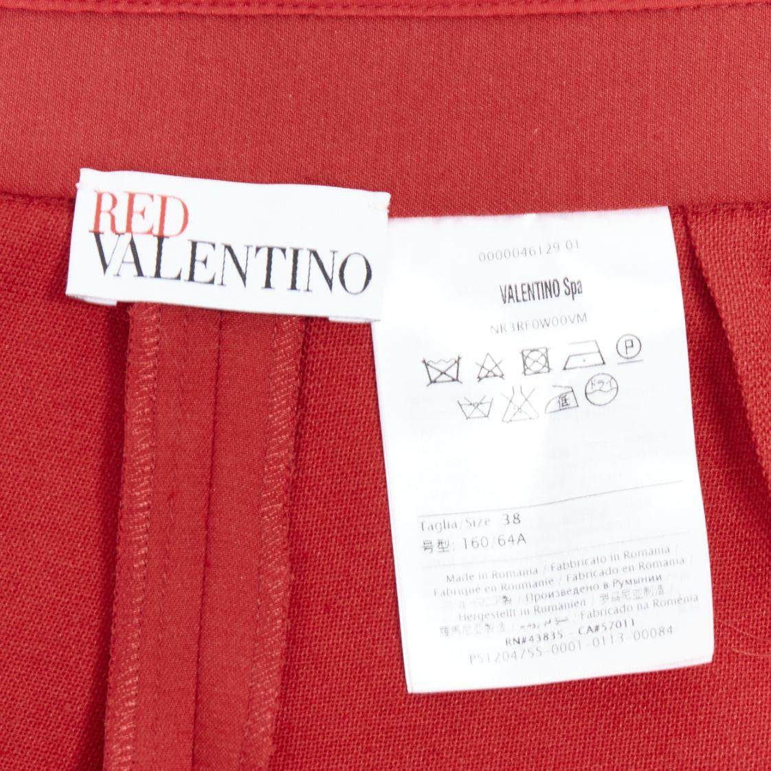 RED VALENTINO red ruffle hem high waisted shorts IT38 XS For Sale 4
