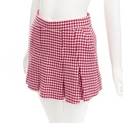 RED VALENTINO - Gonna a vita alta a pieghe in misto lana bianca e rossa IT36 XXS