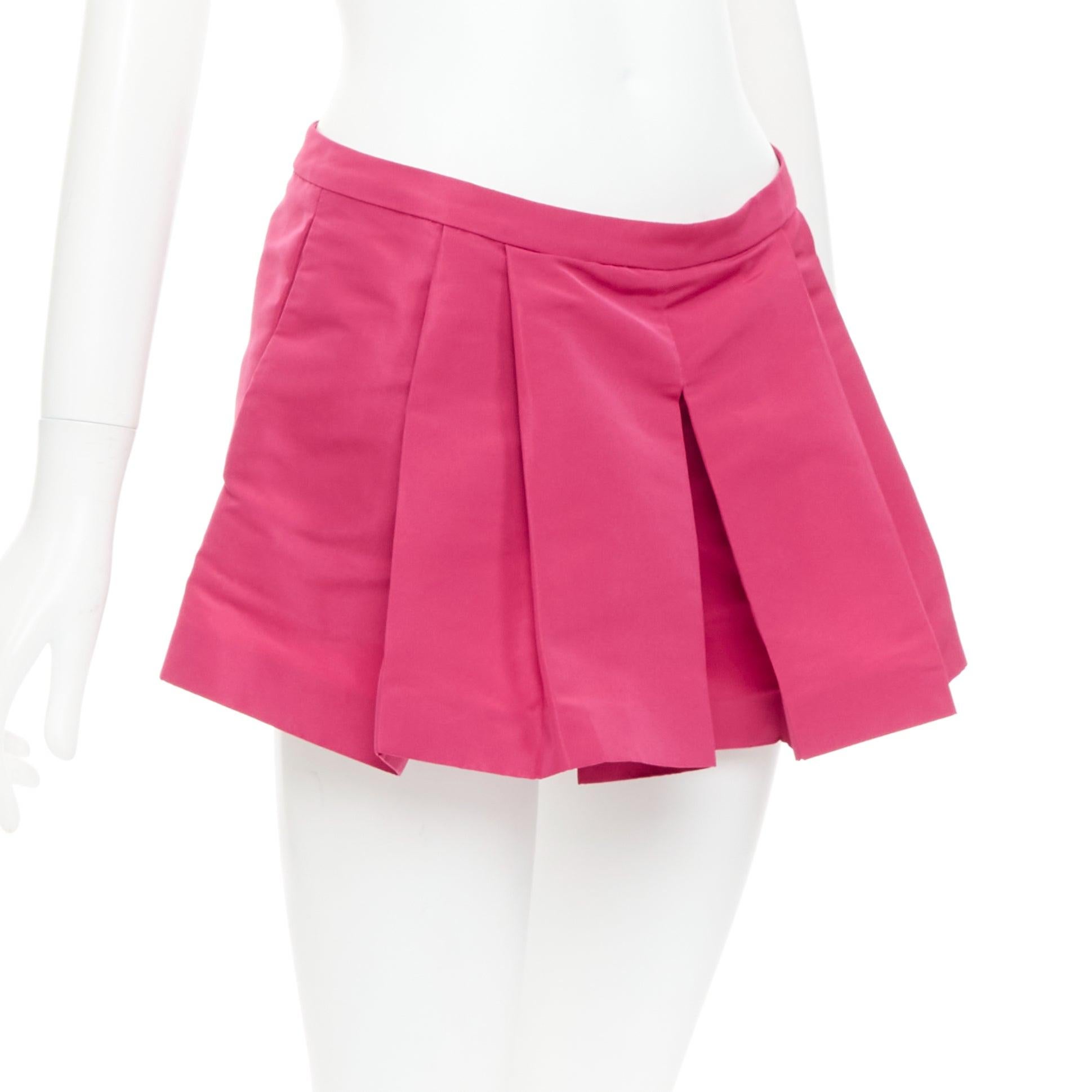 Pink RED VALENTINO rose pink high waisted pleated mini skort skirt IT38 XS For Sale