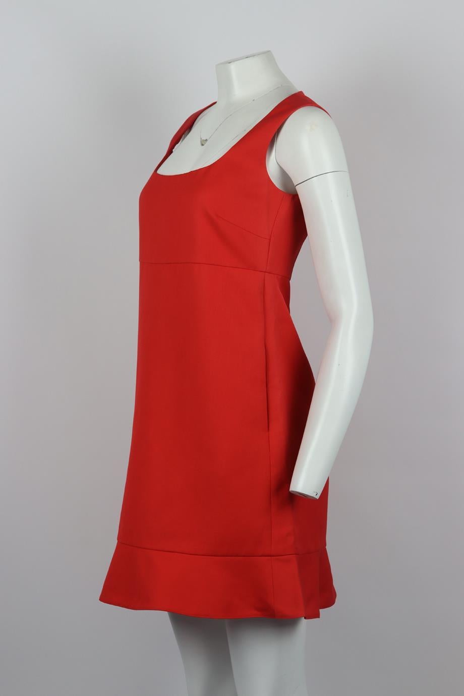 Red Valentino Ruffled Cotton Blend Mini Dress It 42 Uk 10 In Excellent Condition In London, GB