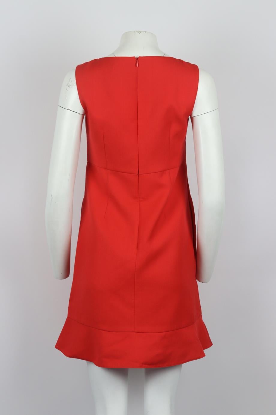 Women's Red Valentino Ruffled Cotton Blend Mini Dress It 42 Uk 10