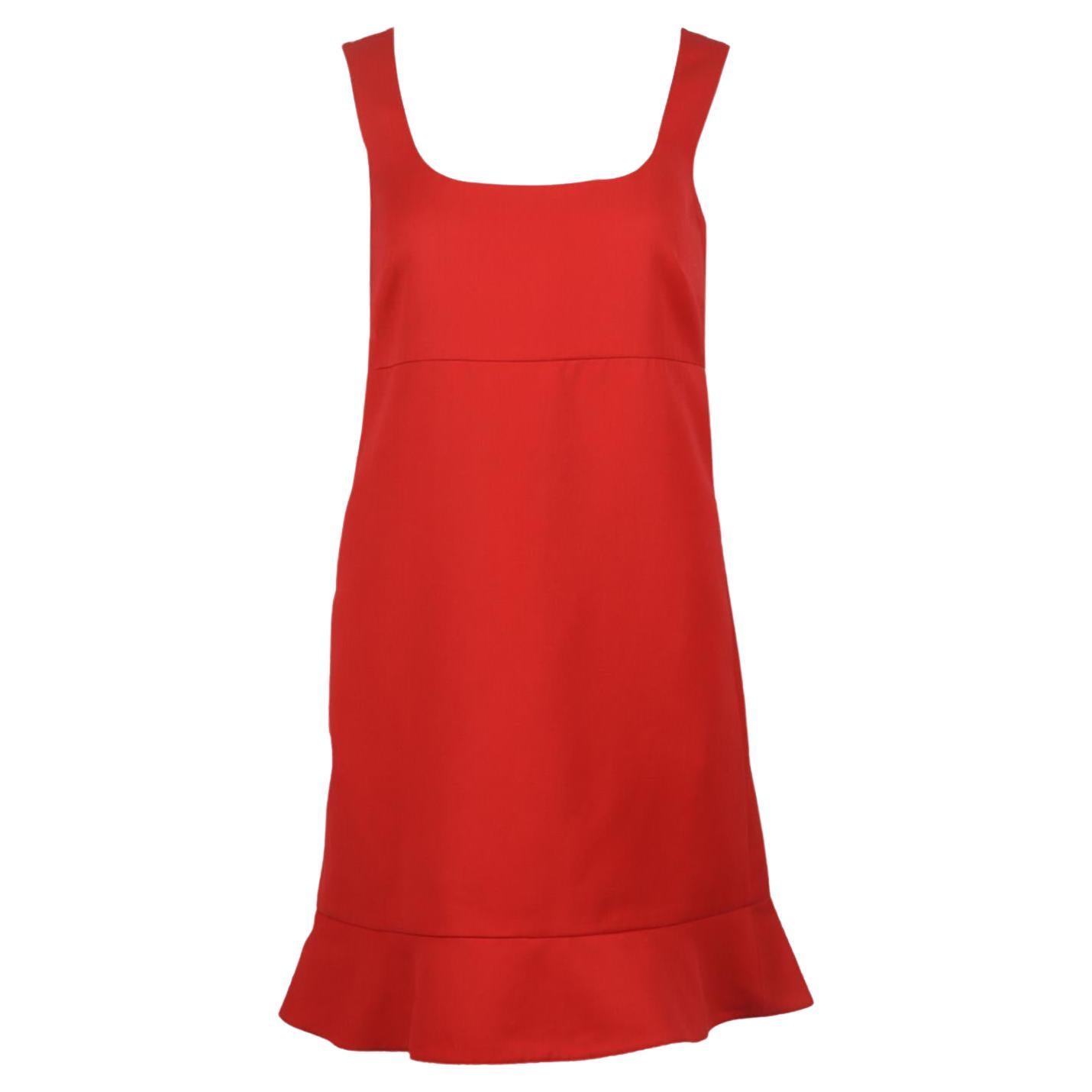 Red Valentino Ruffled Cotton Blend Mini Dress It 42 Uk 10