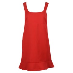 Red Valentino Ruffled Cotton Blend Mini Dress It 42 Uk 10