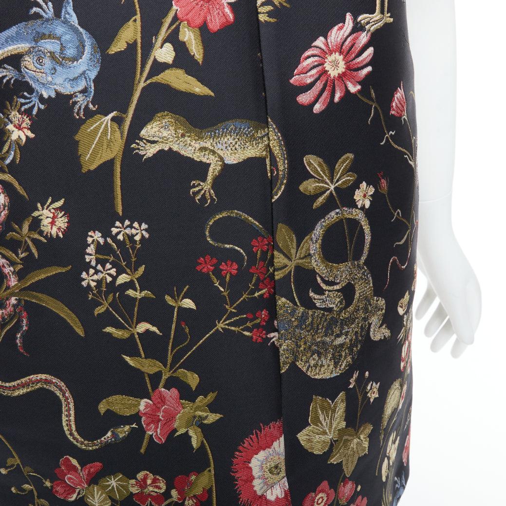 RED VALENTINO Runway black bird floral jacquard mini dress IT42 M 3